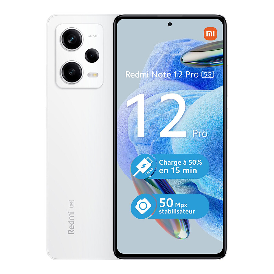 Smartphone reconditionné Xiaomi Redmi Note 12 Pro 5G (blanc) - 128 Go · Reconditionné