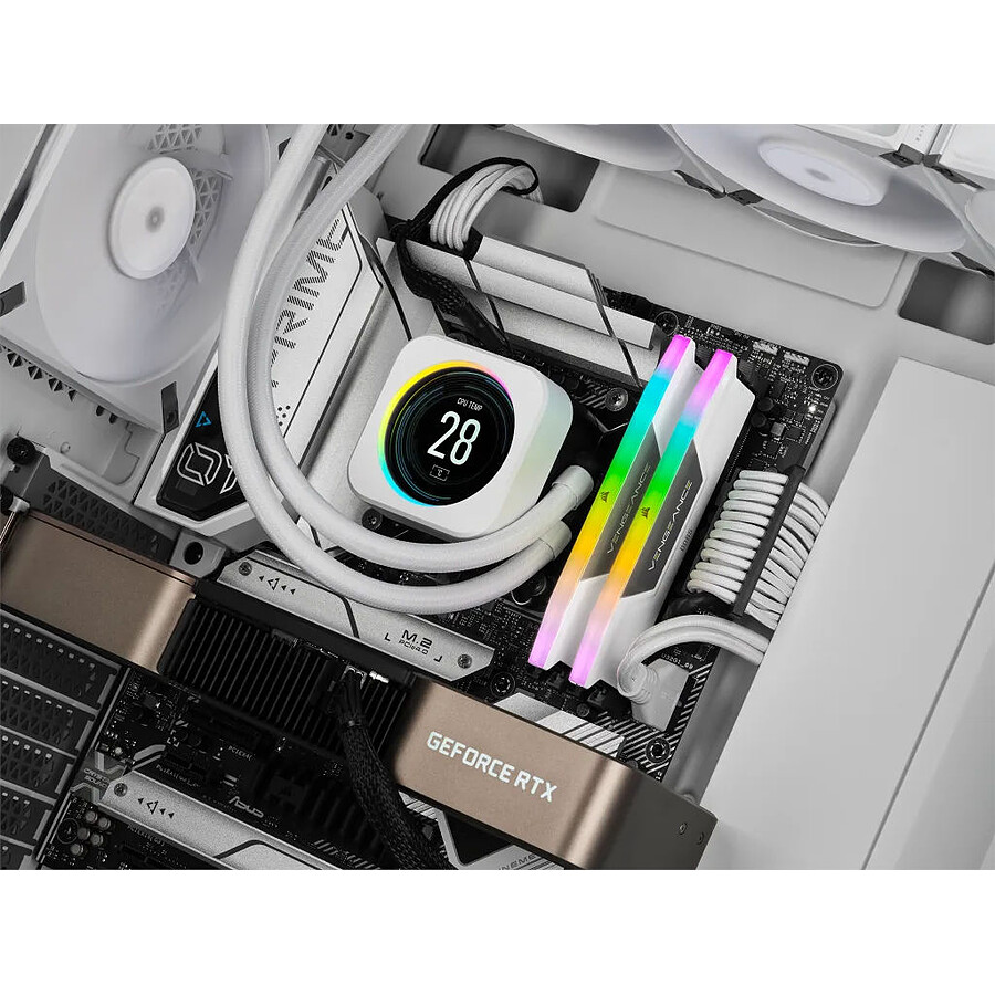 Corsair Vengeance RGB White 2 x 16 Go 32 Go DDR5 6400 MHz CL32 Memoire Corsair sur Materiel