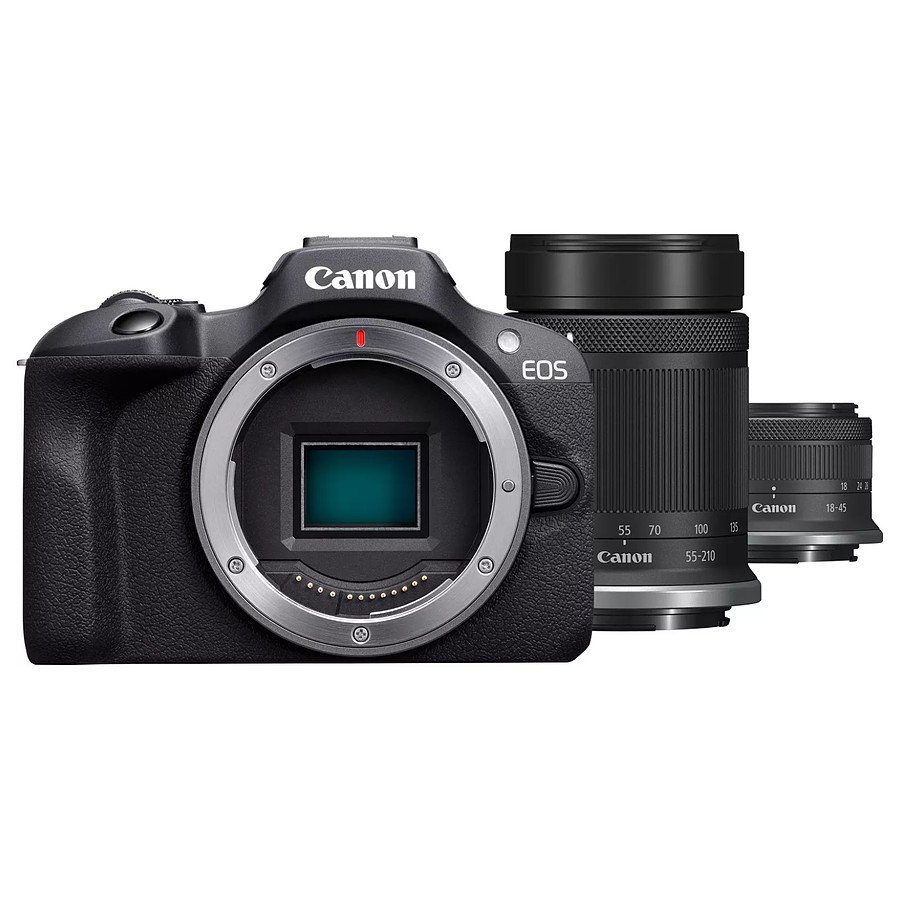 Appareil photo hybride Canon EOS R100 + RF-S18-45 mm + RF-S 55-210 mm