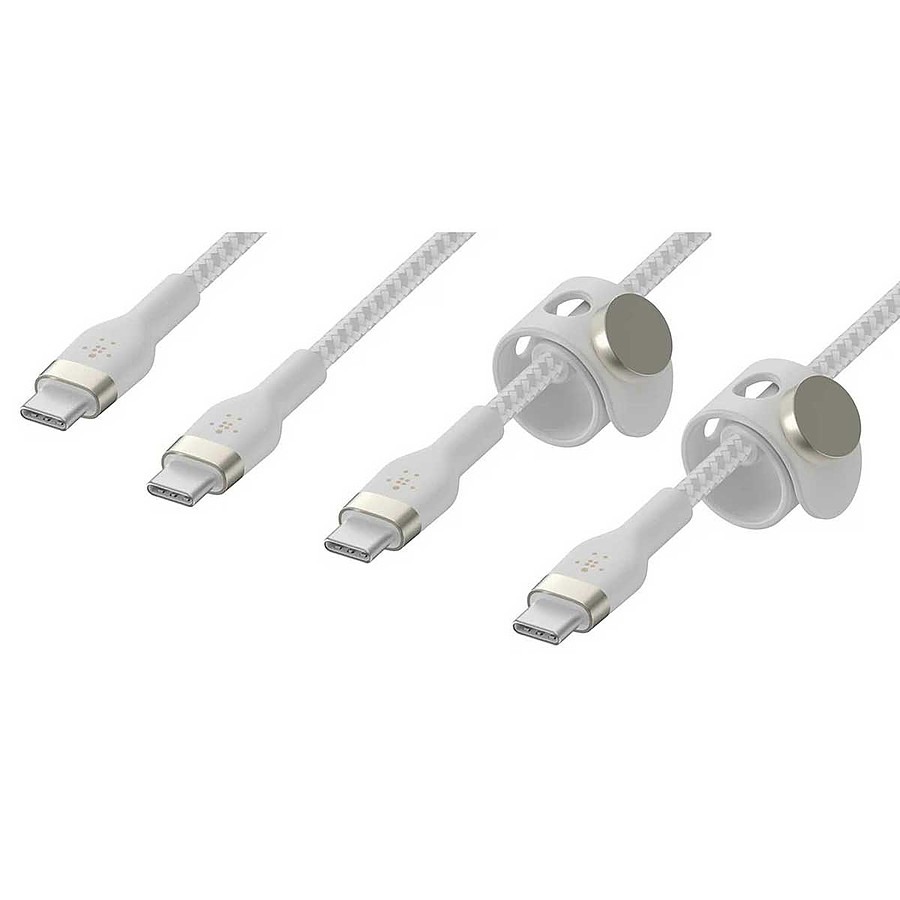 Câble USB Belkin 2x Boost Charge Pro Flex Câbles silicone tressé USB-C vers USB-C - 1 m