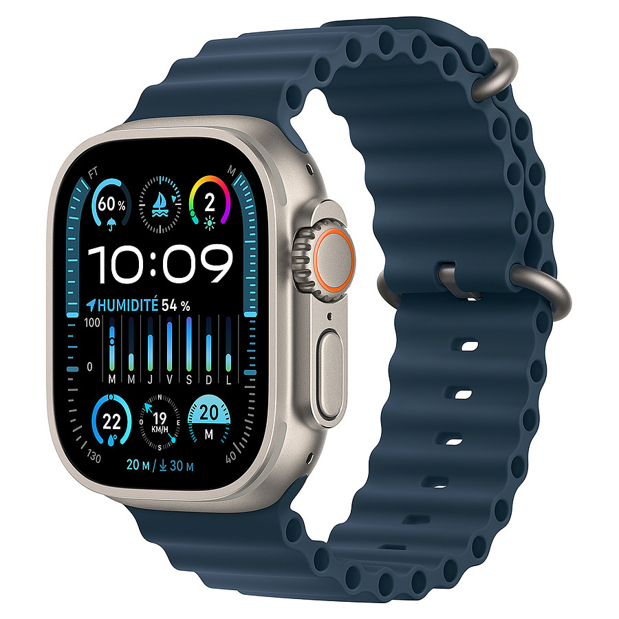 Montre connectée Apple Watch Ultra 2 GPS + Cellular - Titanium Case - Blue Ocean Band - 49 mm - M
