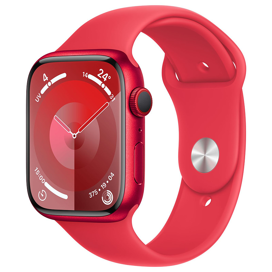 Montre connectée Apple Watch Series 9 GPS + Cellular - Aluminium (PRODUCT)RED - Bracelet Sport Band - 45 mm - Taille S/M
