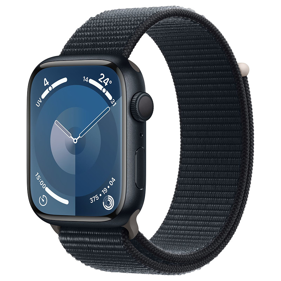 Montre connectée Apple Watch Series 9 GPS - Aluminium Minuit - Bracelet  Boucle Sport - 45 mm 