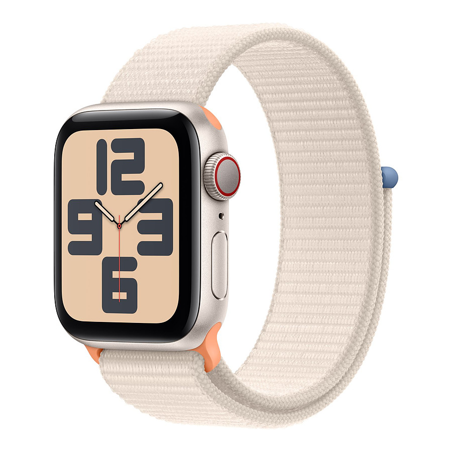 Montre connectée Apple Watch SE GPS + Cellular (2023) (Lumière stellaire - Bracelet Sport Loop Lumière stellaire) - 40 mm