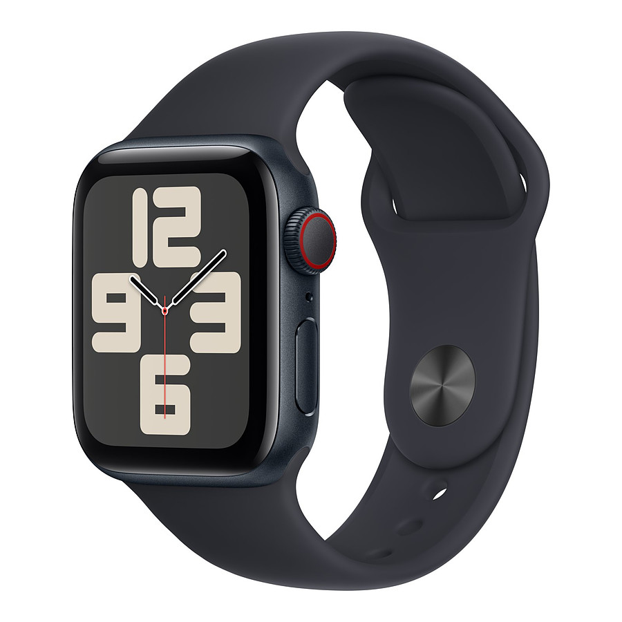Montre connectée Apple Watch SE GPS + Cellular (2023) (Minuit - Bracelet Sport Band Minuit ) - 40 mm - Taille S/M
