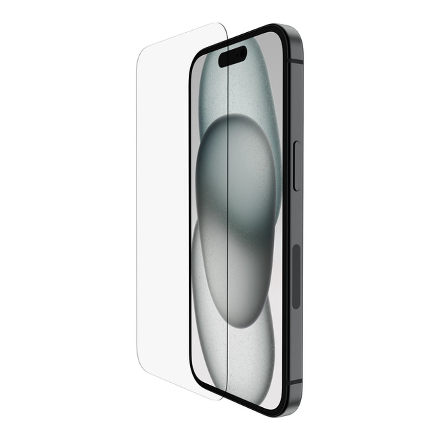 Protection d'écran Belkin Protection d'écran antimicrobienne Tempered Glass pour iPhone 15