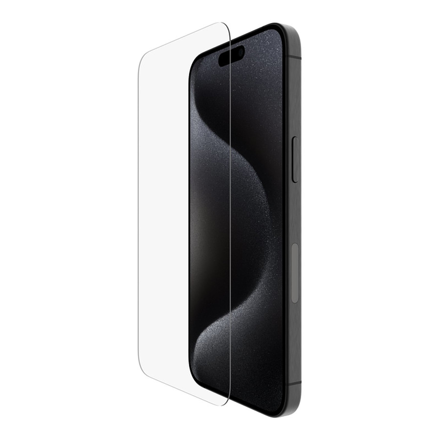 Protection d'écran Belkin Protection d'écran antimicrobienne Tempered Glass pour iPhone 15 Pro Max
