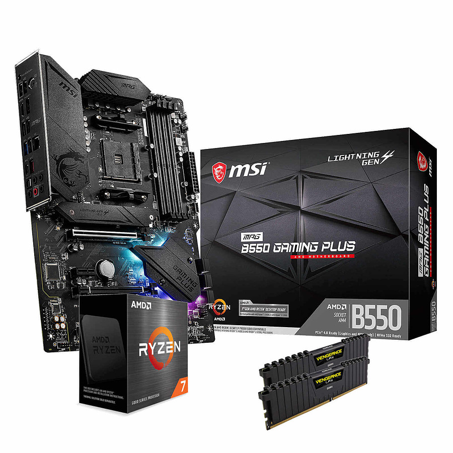 AMD Ryzen 7 5800X - MSI B550 - RAM 32 Go 3200MHz - Kit upgrade PC   sur