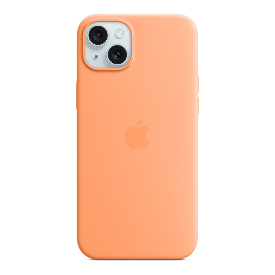 Coque et housse Apple Coque en silicone avec MagSafe pour iPhone 15 Plus - Sorbet à l'orange