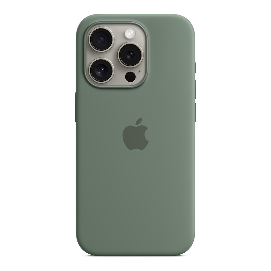 Coque et housse Apple Coque en silicone avec MagSafe pour iPhone 15 Pro - Cyprès