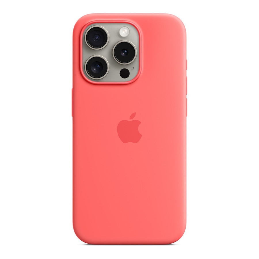 Coque et housse Apple Coque en silicone avec MagSafe pour iPhone 15 Pro - Goyave