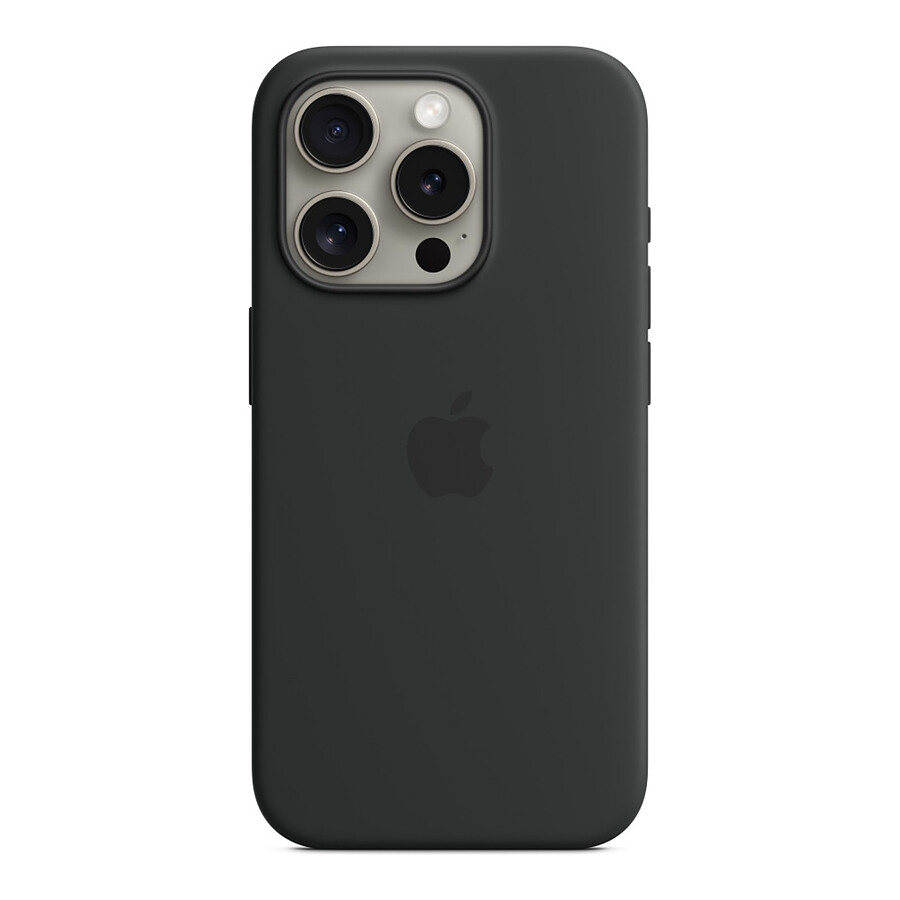 Coque et housse Apple Coque en silicone avec MagSafe pour iPhone 15 Pro - Noir