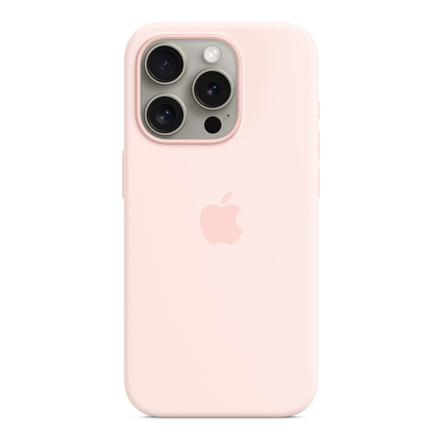 Coque et housse Apple Coque en silicone avec MagSafe pour iPhone 15 Pro - Rose pâle