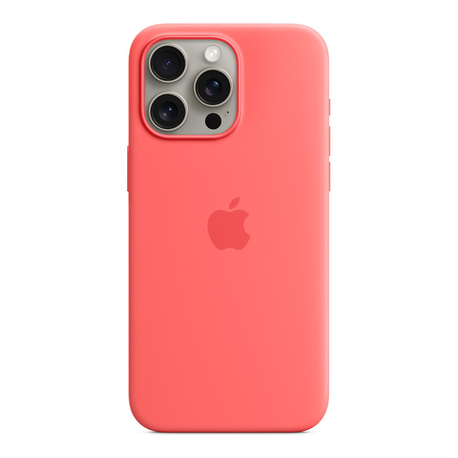 Coque et housse Apple Coque en silicone avec MagSafe pour iPhone 15 Pro Max - Goyave