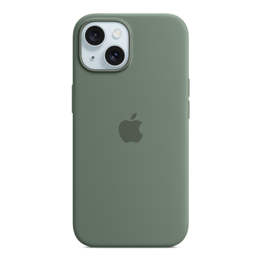Coque et housse Apple Coque en silicone avec MagSafe pour iPhone 15 - Cyprès