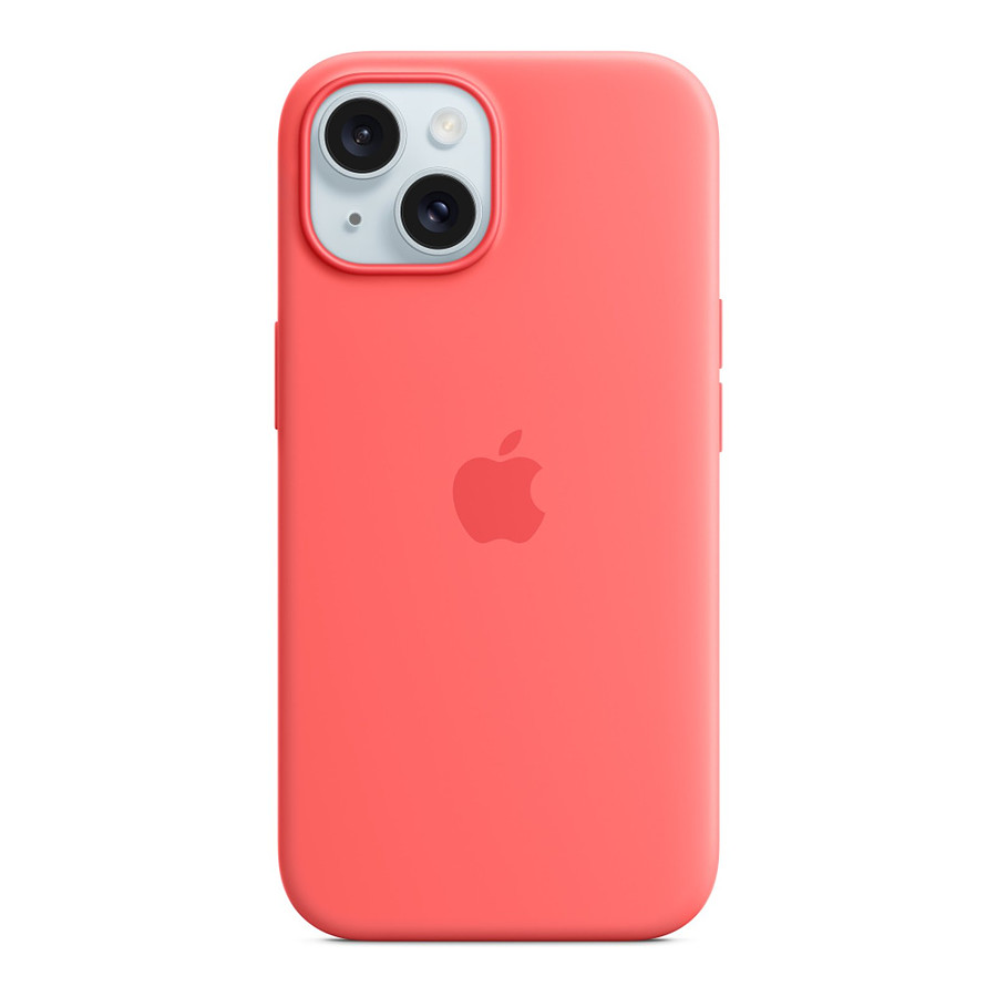 Coque et housse Apple Coque en silicone avec MagSafe pour iPhone 15 - Goyave