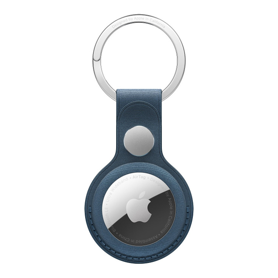 Accessoires montre et bracelet Apple Porte-clés en tissage fin AirTag - Bleu Pacifique