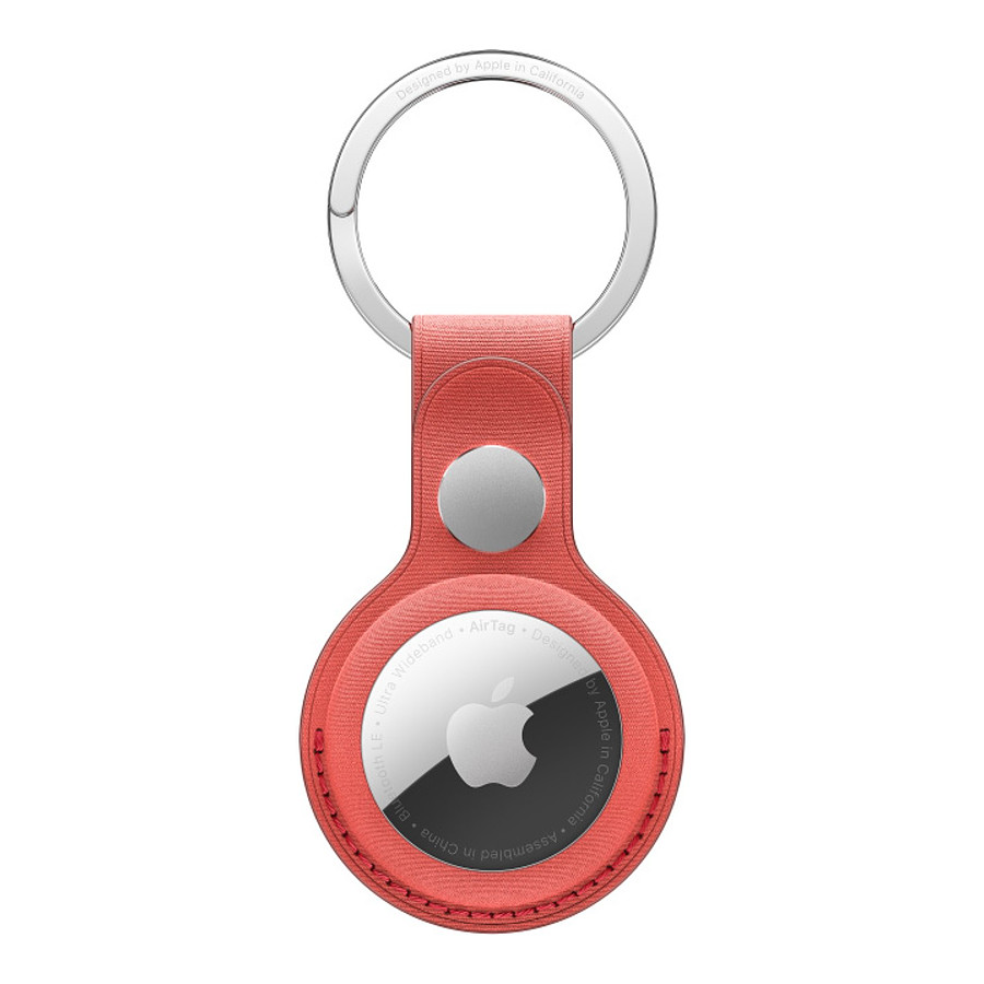 Accessoires montre et bracelet Apple Porte-clés en tissage fin AirTag - Corail