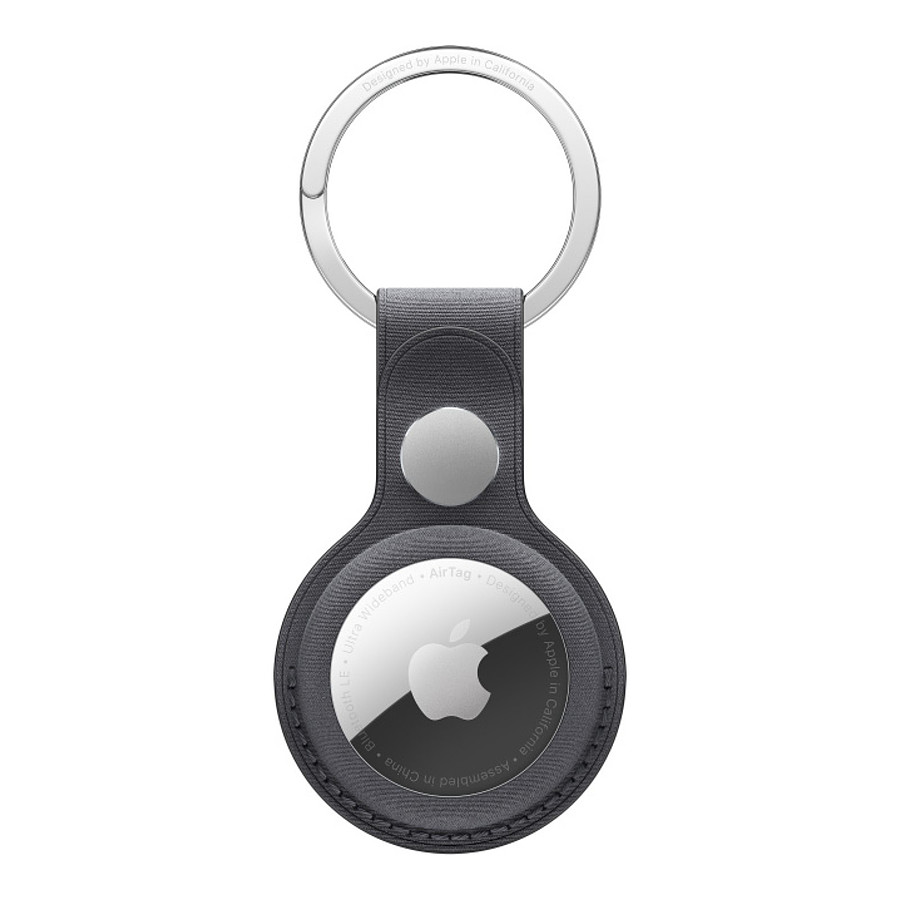 Accessoires montre et bracelet Apple Porte-clés en tissage fin AirTag - Noir