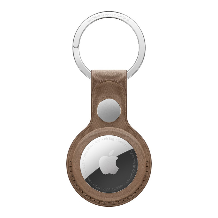 Accessoires montre et bracelet Apple Porte-clés en tissage fin AirTag - Taupe