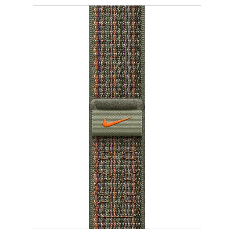 Accessoires montre et bracelet Apple Boucle Sport Nike Séquoia/Orange pour Apple Watch  - Taille 41.mm