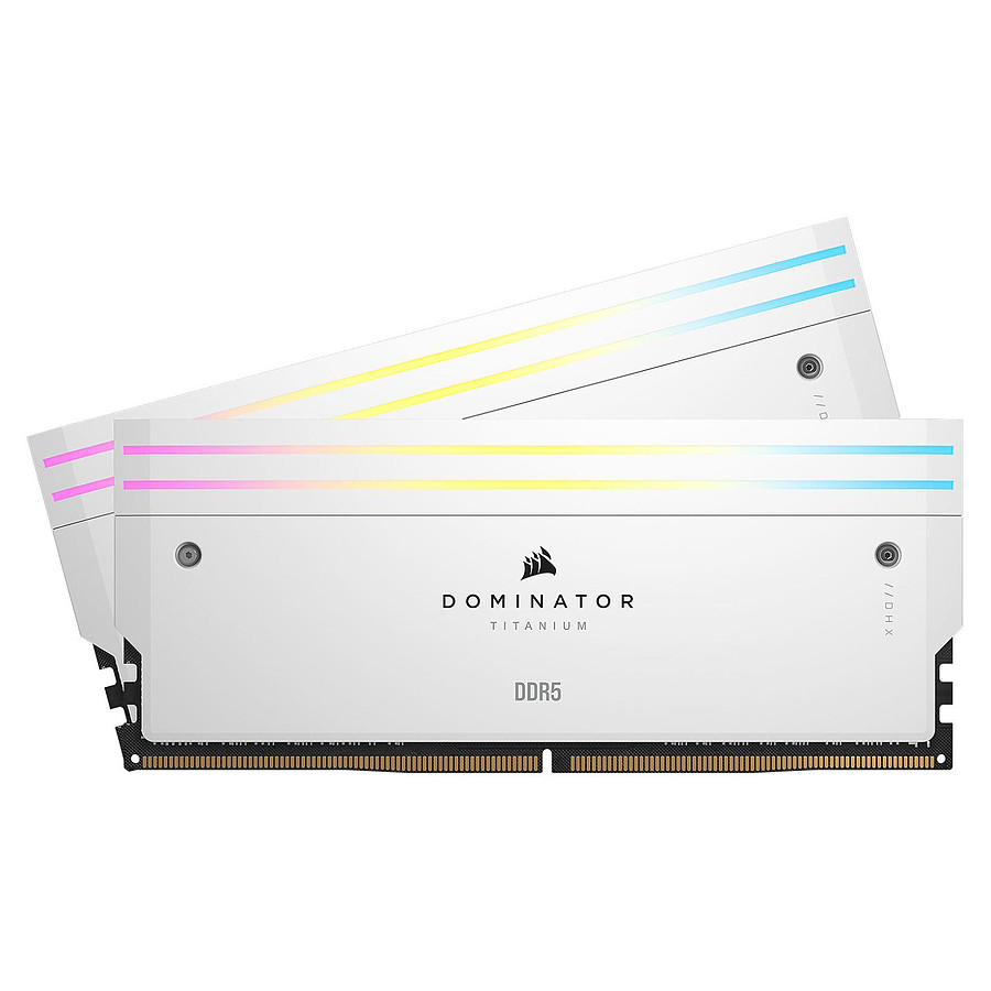 Mémoire Corsair Dominator Titanium RGB White - 2 x 32 Go (64 Go) - DDR5 6600 MHz - CL32