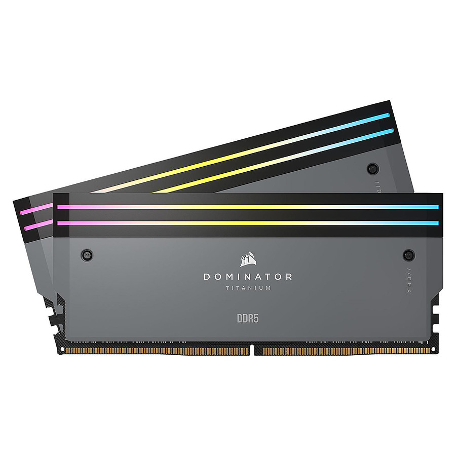Mémoire Corsair Dominator Titanium RGB Grey - 2 x 16 Go (32 Go) - DDR5 6000 MHz - CL30