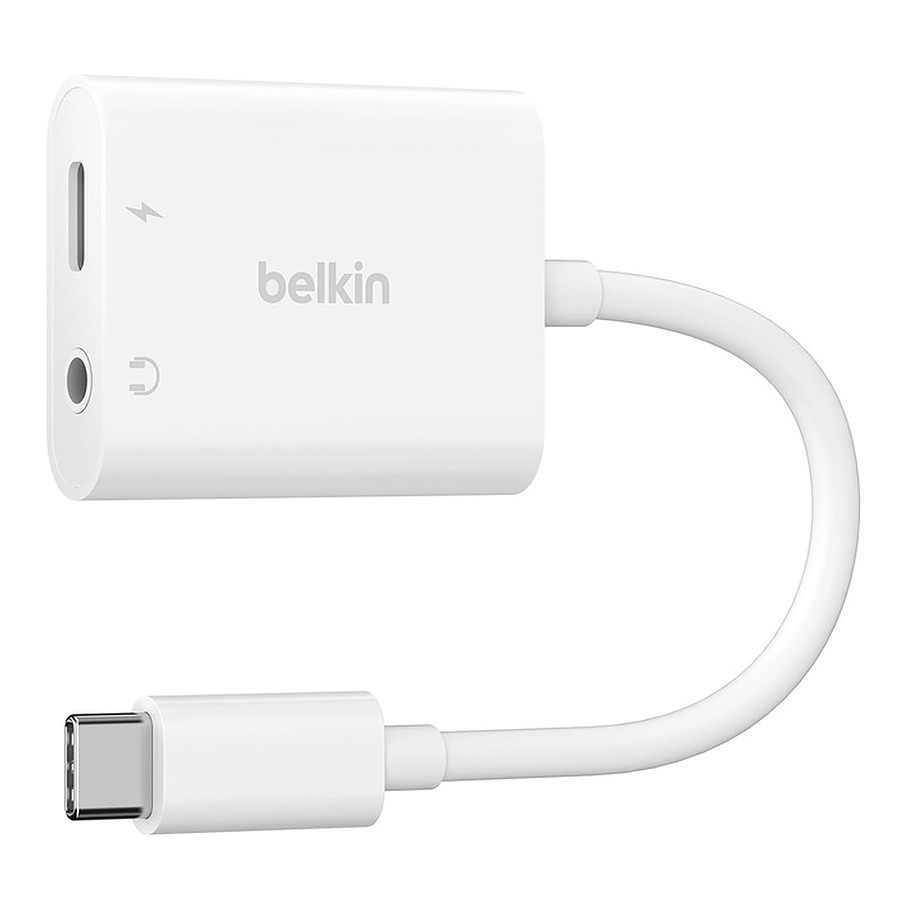 Câble USB Belkin Adaptateur USB-C vers 3.5 mm Audio + USB-C recharge