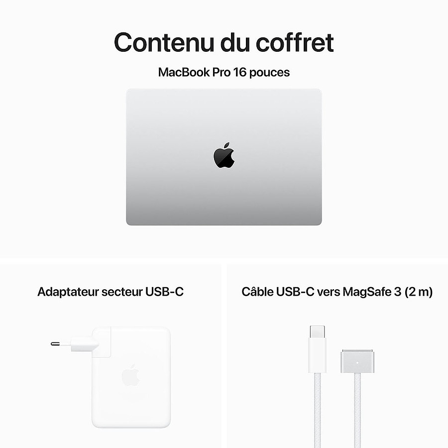 Apple MacBook Pro M3 Pro 16 Argent 36Go/2 To  (MRW43FN/A-CPU14-GPU30-36GB-2TB)