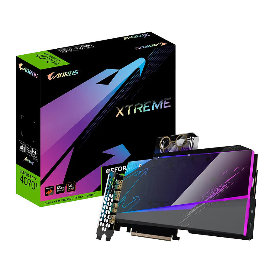 Carte graphique Gigabyte Aorus GeForce RTX 4070 Ti XTREME WATERFORCE WB 12G - Occasion