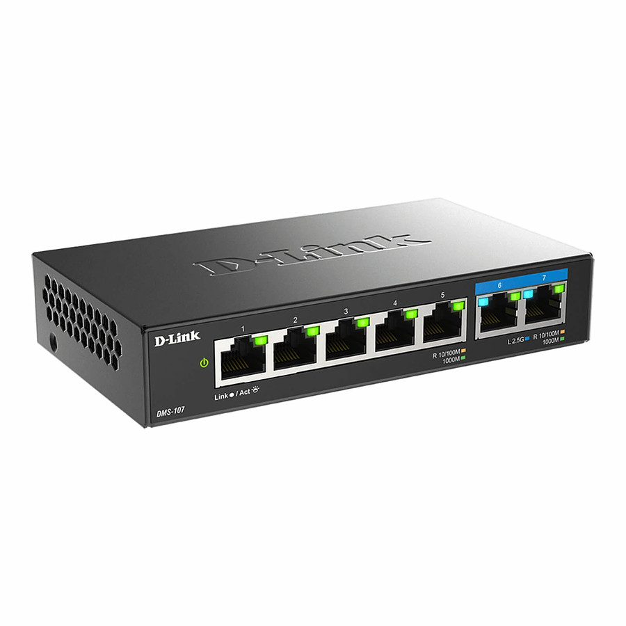 DMS-107/E, D-Link Ethernet Switch, RJ45 Ports 7, 2.5Gbps, Unmanaged