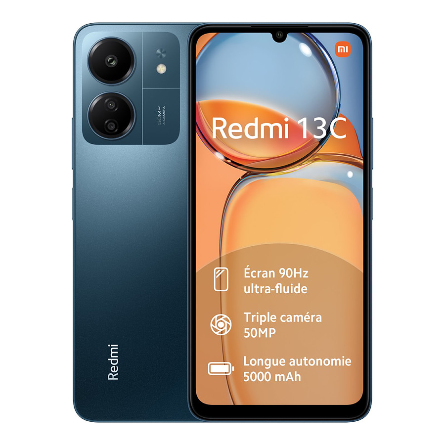 Smartphone Xiaomi Redmi 13C (Bleu) - 128 Go
