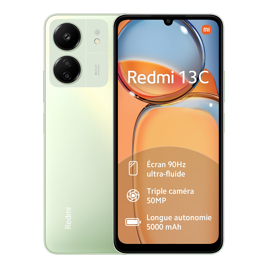 Smartphone Xiaomi Redmi 13C (Vert) - 128 Go
