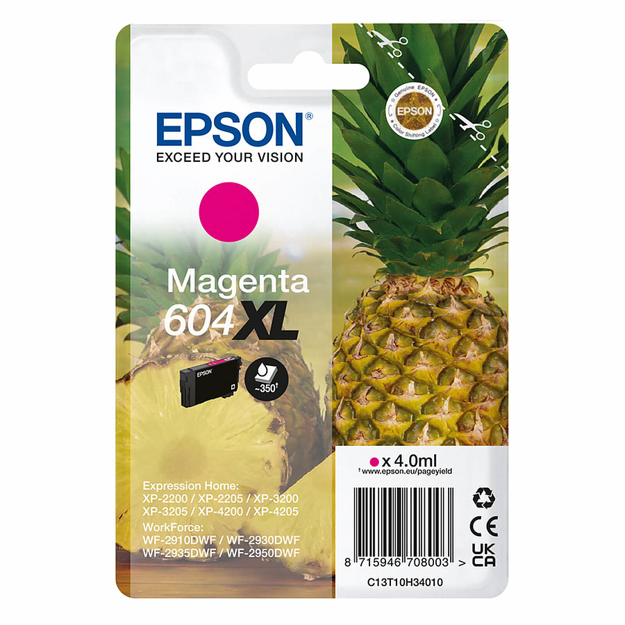 Cartouche d'encre Epson Ananas 604XL Magenta