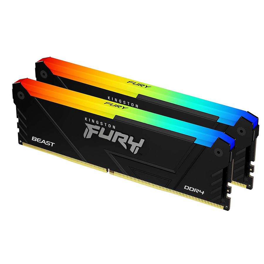 Mémoire Kingston Fury Beast RGB - 2 x 16 Go (32 Go) - DDR4 3600 MHz - CL18