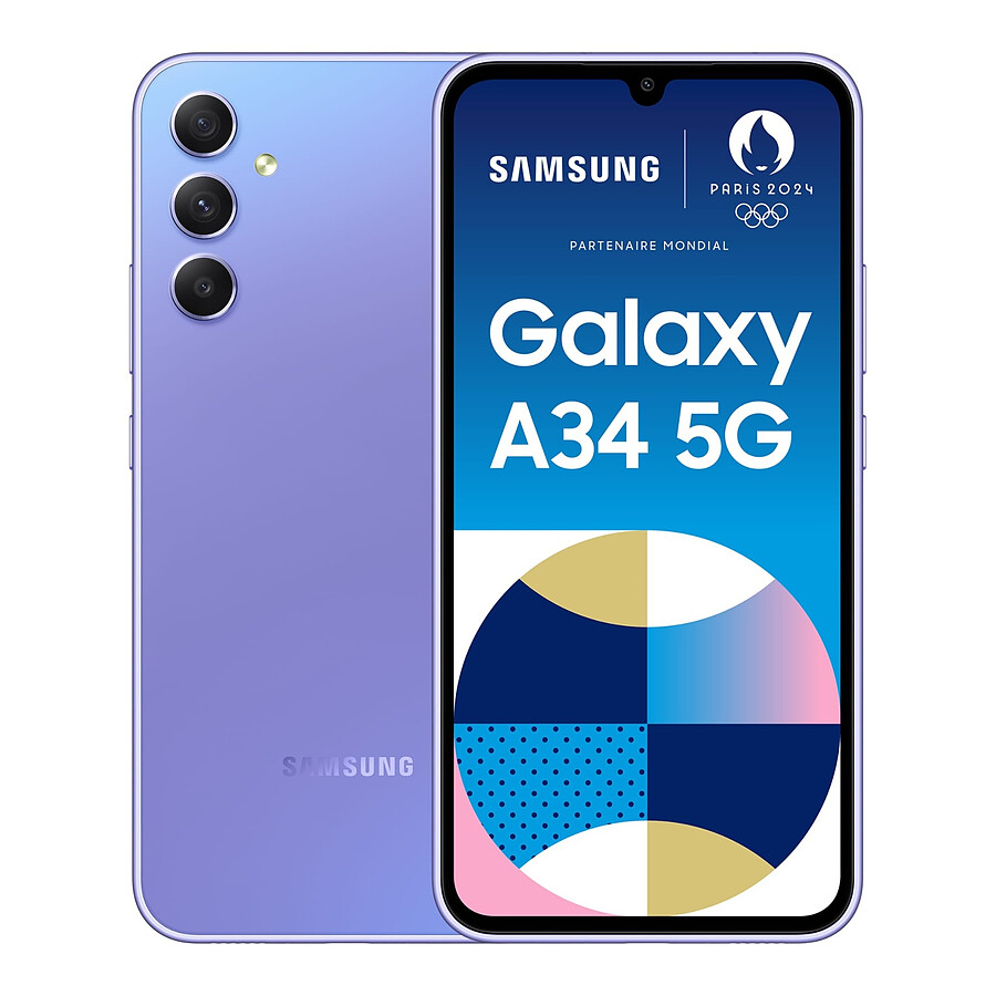 Smartphone reconditionné Samsung Galaxy A34 5G (Lavande) - 128 Go · Reconditionné
