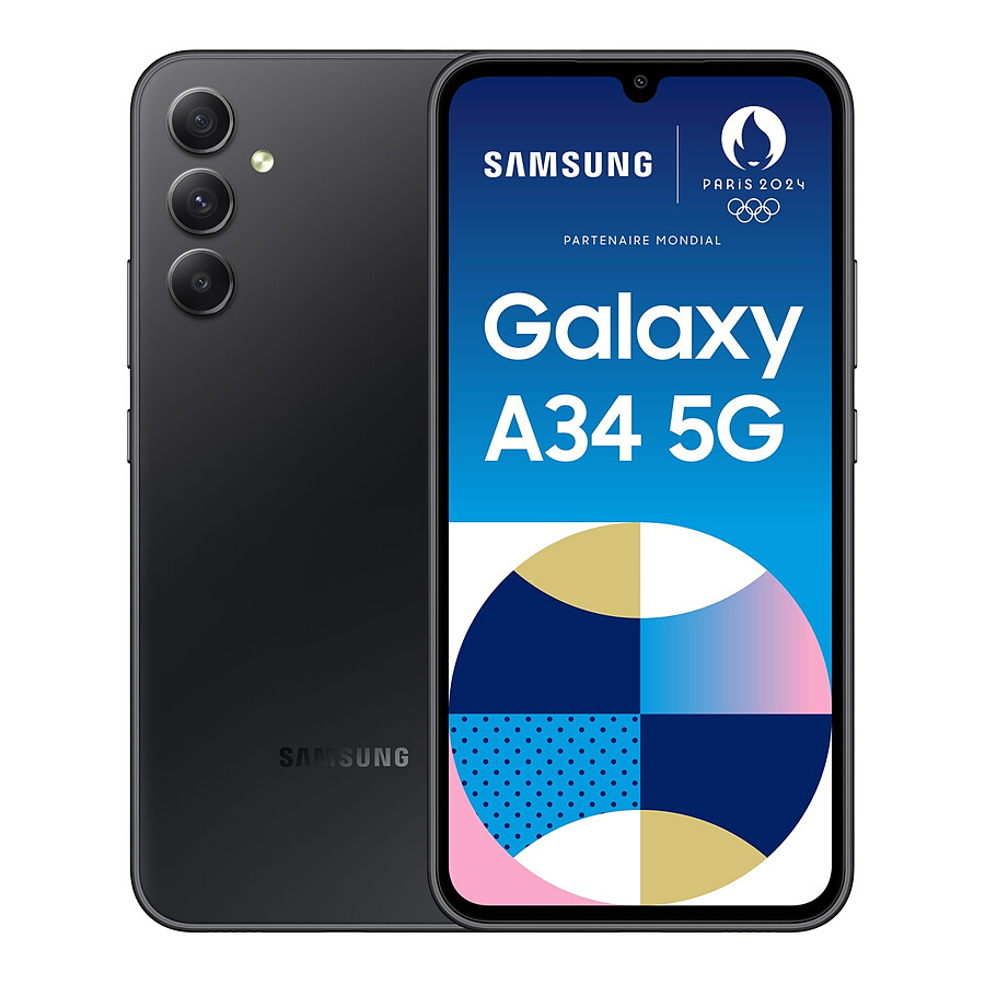 Smartphone reconditionné Samsung Galaxy A34 5G (Graphite ) - 256 Go · Reconditionné