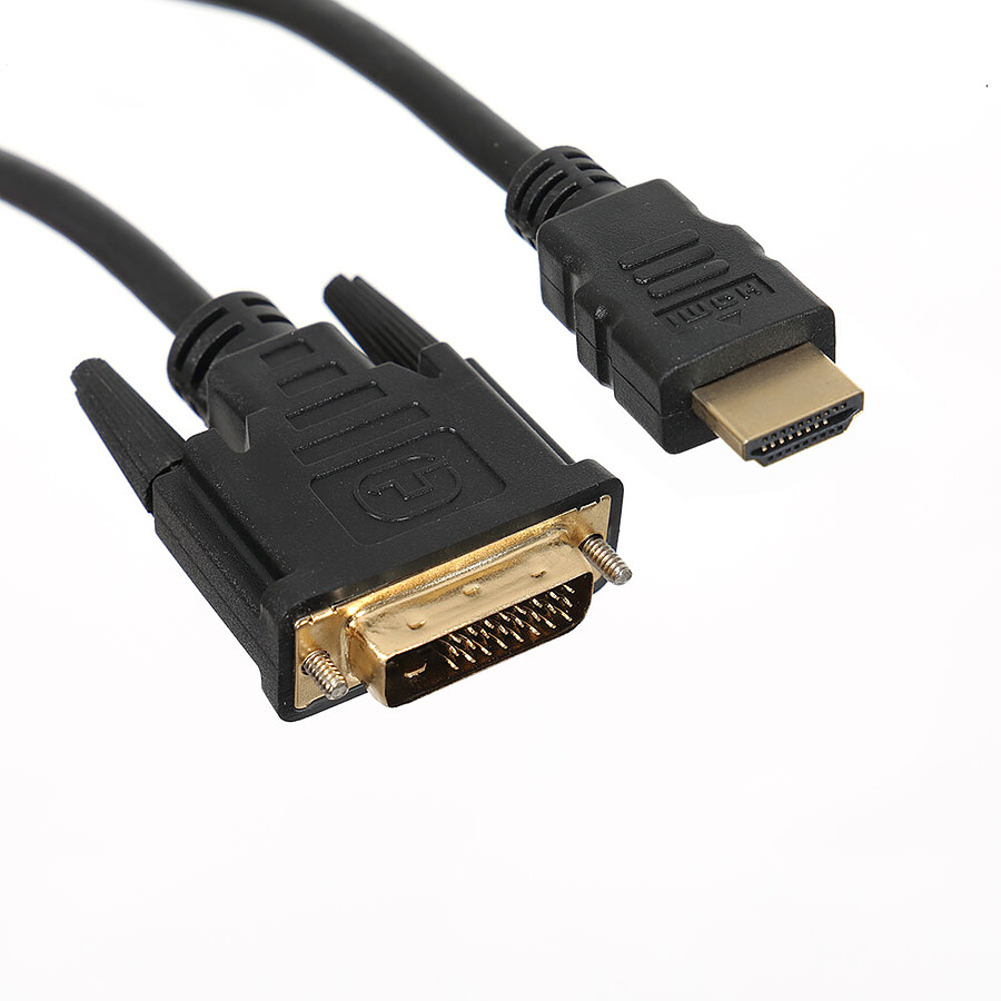 Câble HDMI TEXTORM Câble HDMI vers DVI-D Dual-Link blindé - Mâle/Mâle - 2 m
