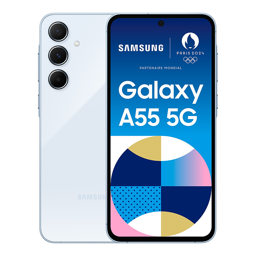 Smartphone reconditionné Samsung Galaxy A55 5G (Bleu) - 128 Go · Reconditionné