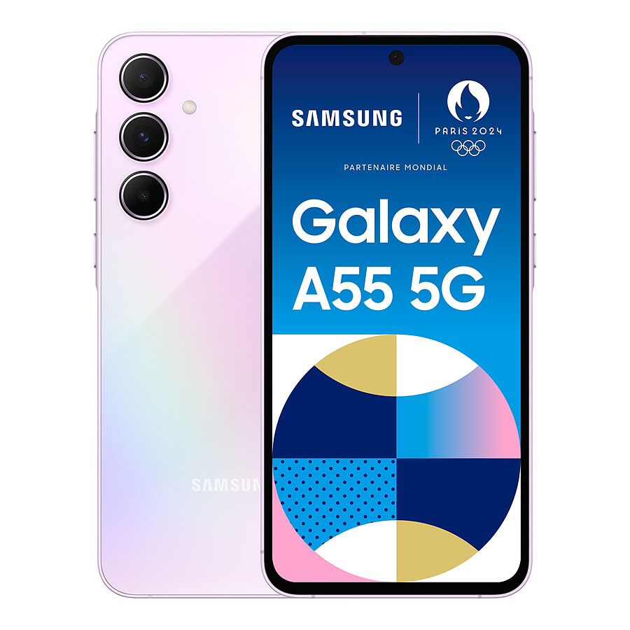 Smartphone reconditionné Samsung Galaxy A55 5G (Lilas) - 256 Go · Reconditionné