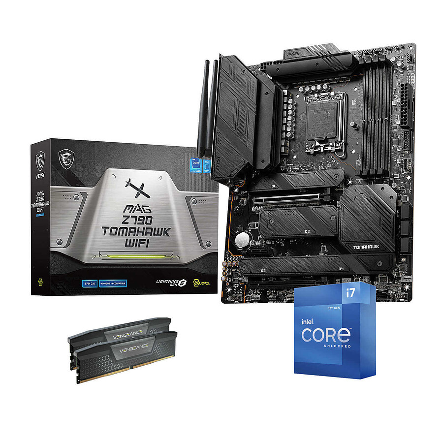 Kit upgrade PC Intel Core i7 12700K - MSI Z790 - RAM 32 Go DDR5