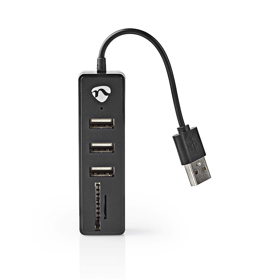 Câble USB Nedis Hub USB-A vers 3 ports USB-A + 1 lecteur SD/MicroSD