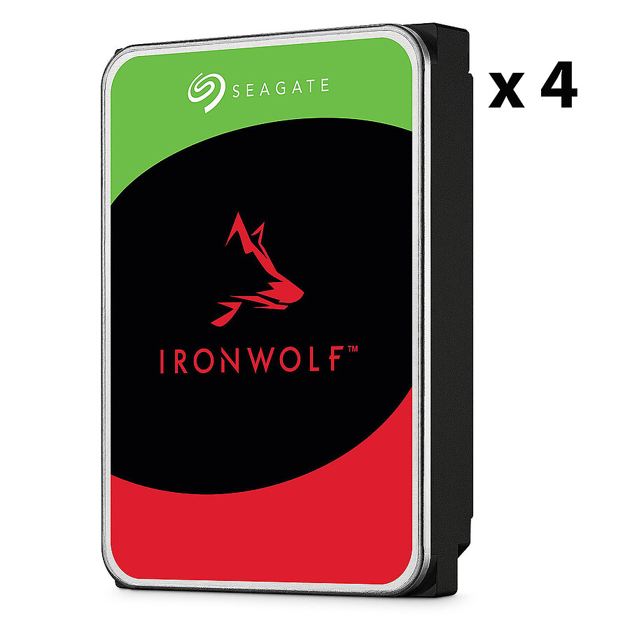 Disque dur interne Seagate IronWolf - 4 To - 256 Mo - Pack de 4