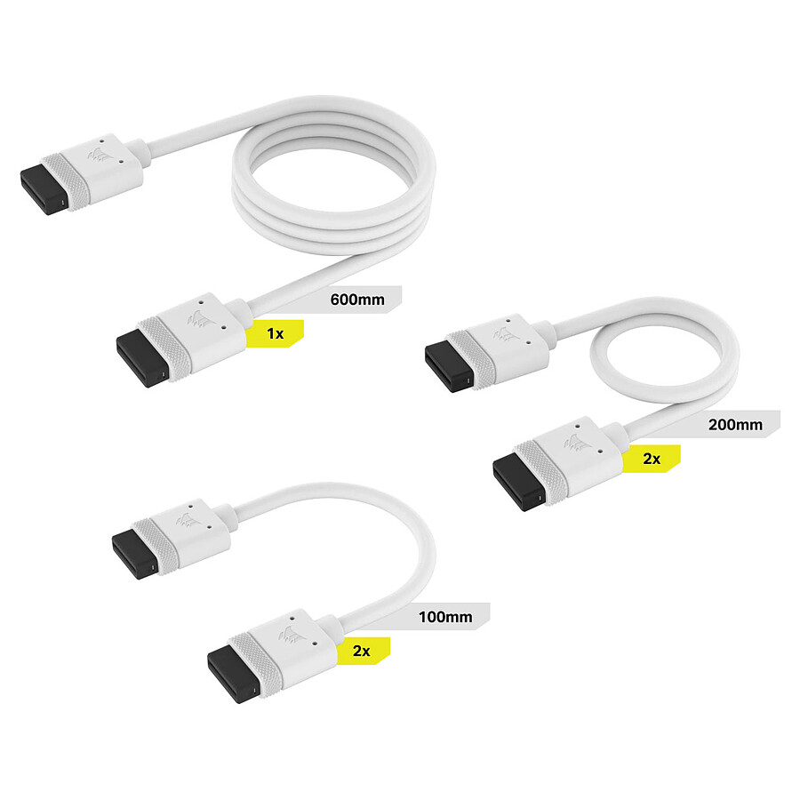 Accessoires divers boîtier Corsair iCue Link Cable Kit - Blanc