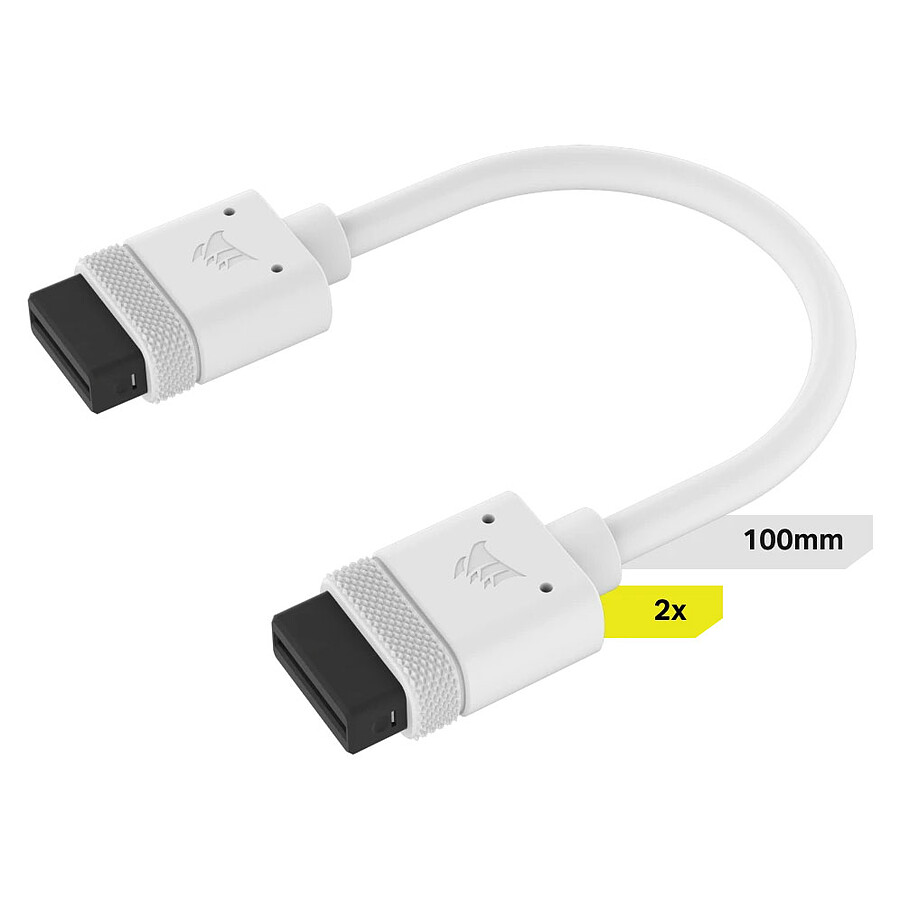 Accessoires divers boîtier Corsair iCue Link Cable 200mm (x 2) - Blanc