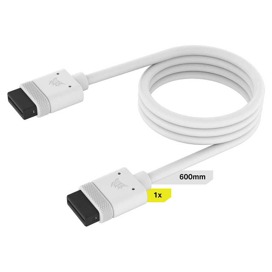 Accessoires divers boîtier Corsair iCue Link Cable 600mm - Blanc