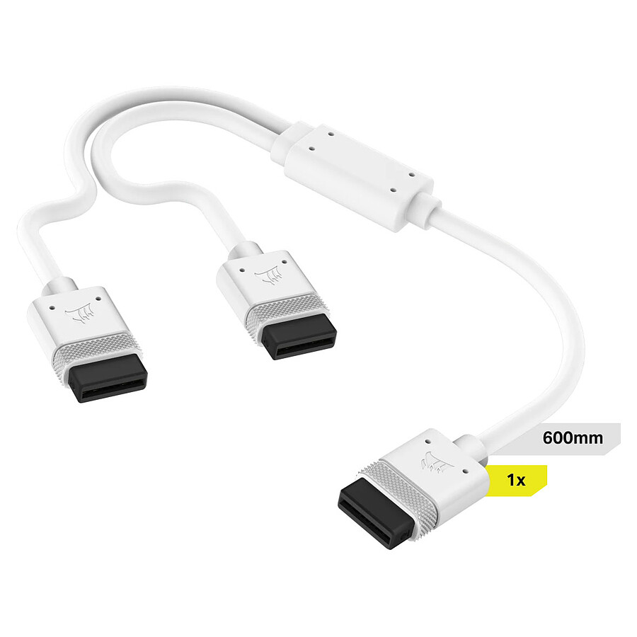 Accessoires divers boîtier Corsair iCue Link Y Cable 600mm - Blanc