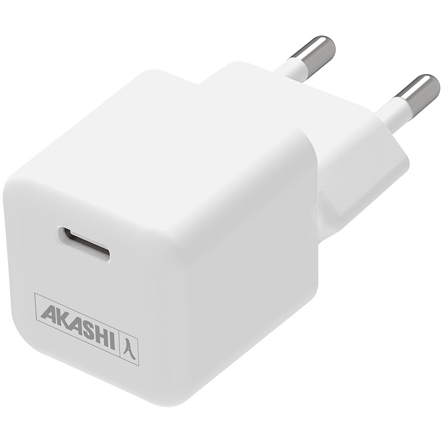 Câble USB Akashi Chargeur secteur USB-C 30W - Blanc