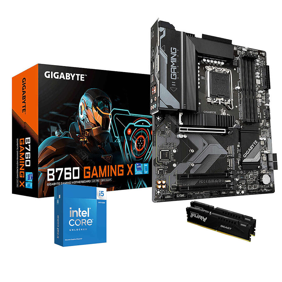 Kit upgrade PC Intel Core i5-14600KF - Gigabyte B760 - RAM 32 Go DDR5 