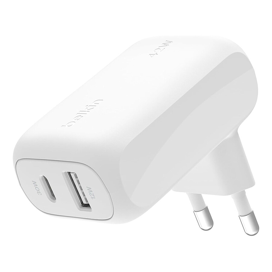 Chargeur Belkin Chargeur Secteur double 42W - USB-C + USB-A (30W + 12W)